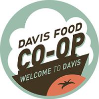 Image of Davis Food Coop logo with the words Davis Food Co-op Welcome to Davis.