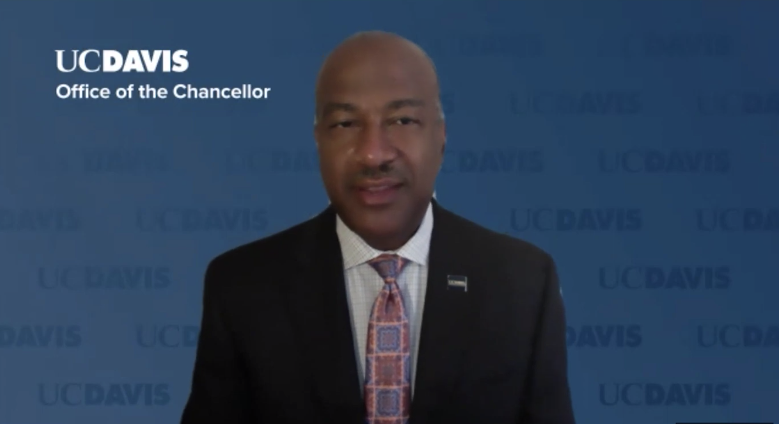 UC Davis Chancellor Gary May speaks to the virtual summit