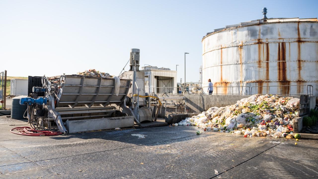 Pile of organic waste at the READ biodigester