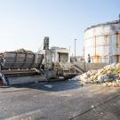 Pile of organic waste at the READ biodigester