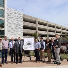 Leaders from UC Davis Health accept the United States Resiliency Council's platinum recognition for PS4