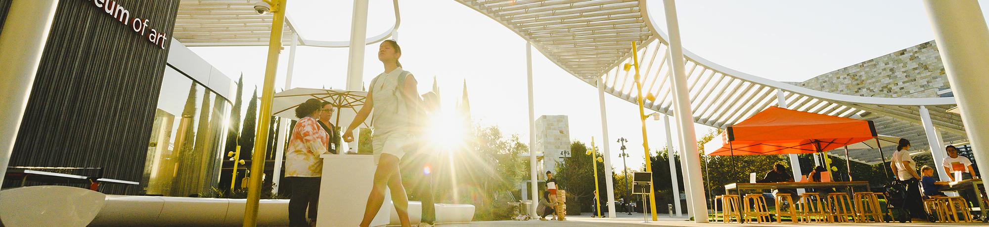 low angle shot of the manetti shrem museum opening event uc davis