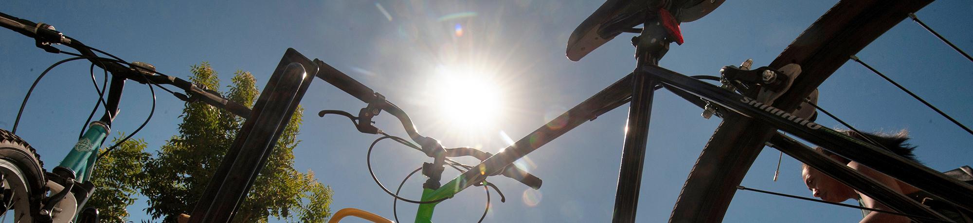 Image of bike with a solar flare.